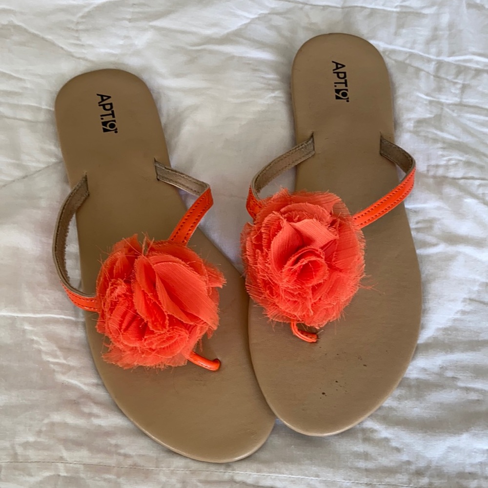 • Apt. 9• Neon Orange Flower Sandal